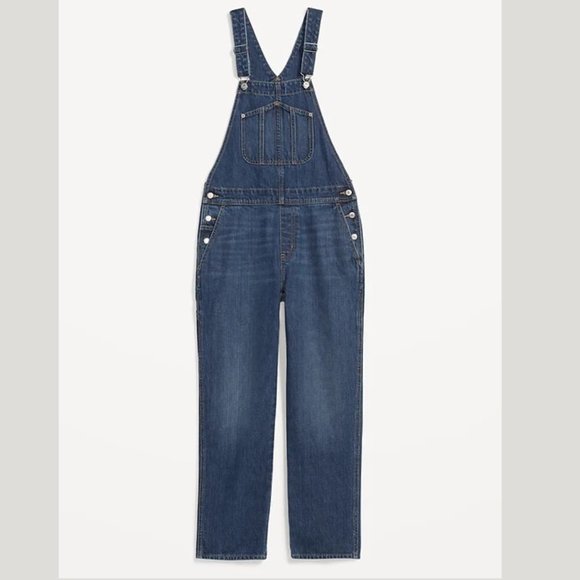 NWOT! Slouchy Straight Workwear Non-Stretch Jean Overalls - Multiple Sizes - Picture 3 of 5